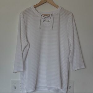 Weekends by Chico White Striped Top